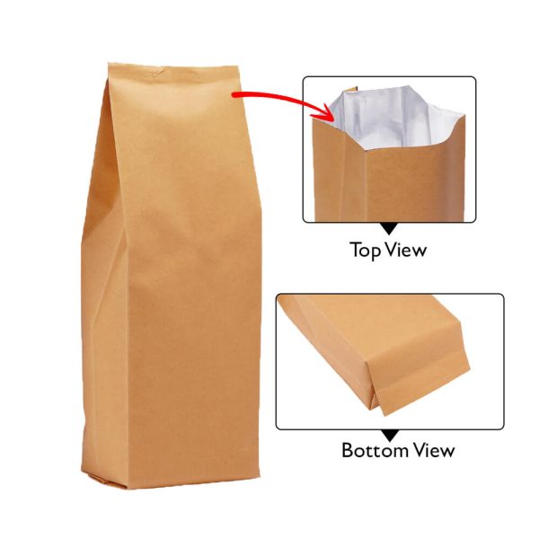 Brown paper side gusset bag