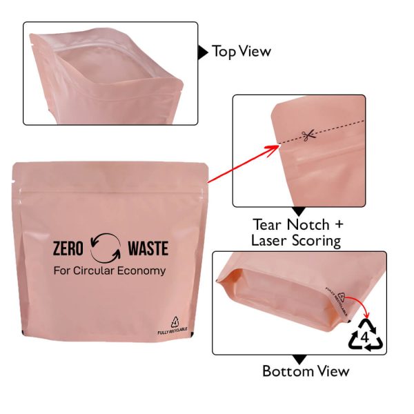 Recyclable pouch with wider width