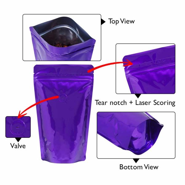 foil clear standup pouch with valve