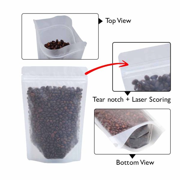 Transparent standup pouches with zipper